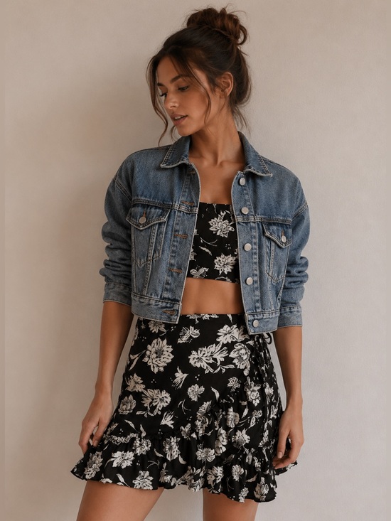 Free People Dresses & Skirts - NWOT Free People I’ve Got A Feeling Two Piece Coord Set Floral Crop Top Skirt M